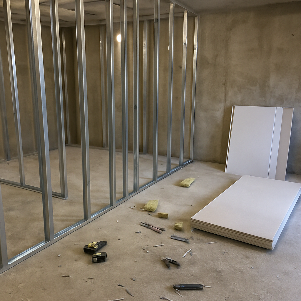 metalstud wand plaatsen